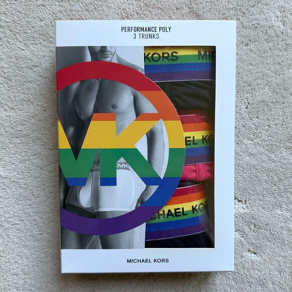 NWT authentic MICHAEL KORS Black PERFORMANCE Poly TRUNKS Size M - Picture 3 of 6